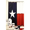 Texas Flag Lone Star Fabric Shower Curtain