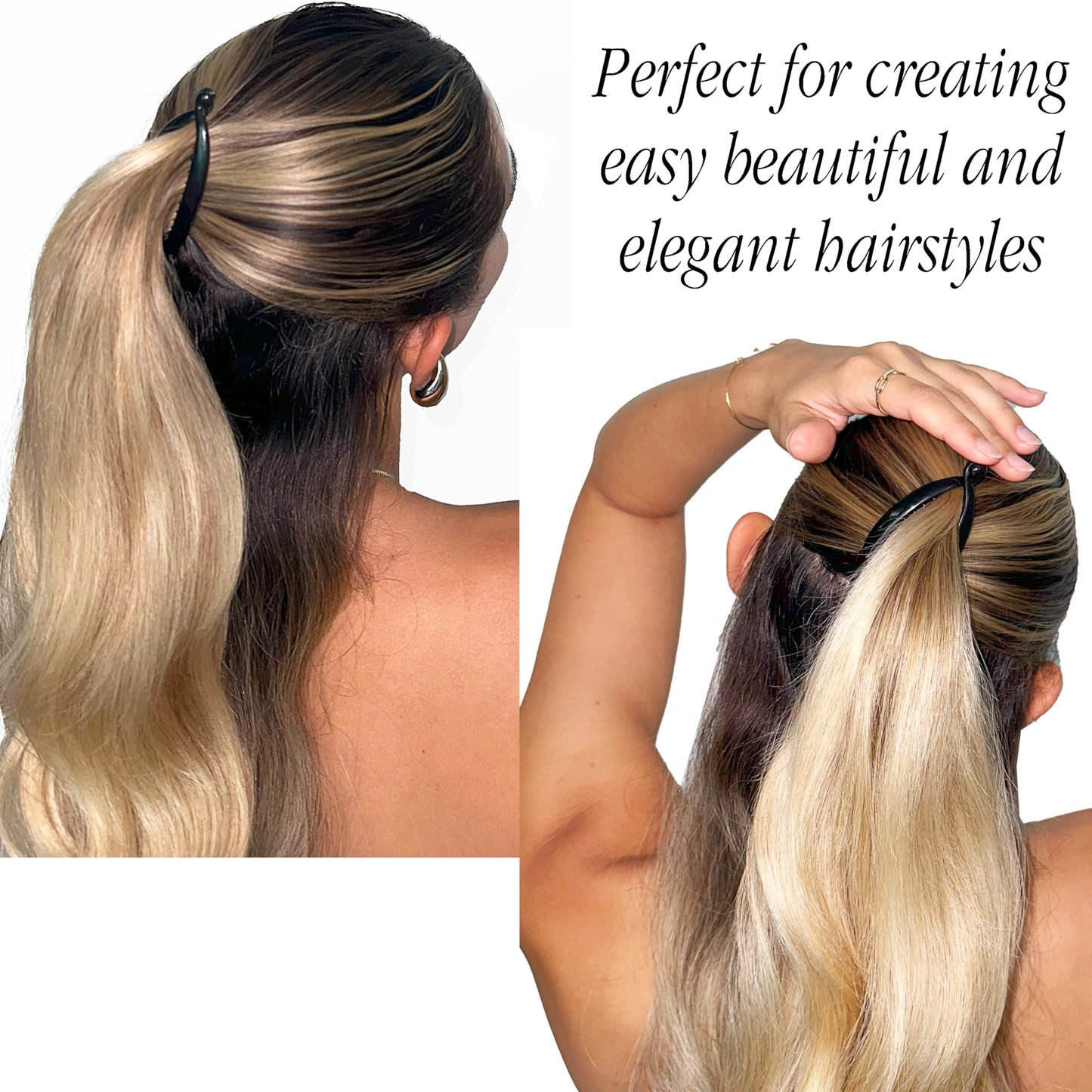Camila Paris NV138 French Extra Small Banana Clip Hair Comb for Fine Hair, Classic Banana Clips Hair for Thin Hair Ponytail Holder Interlocking