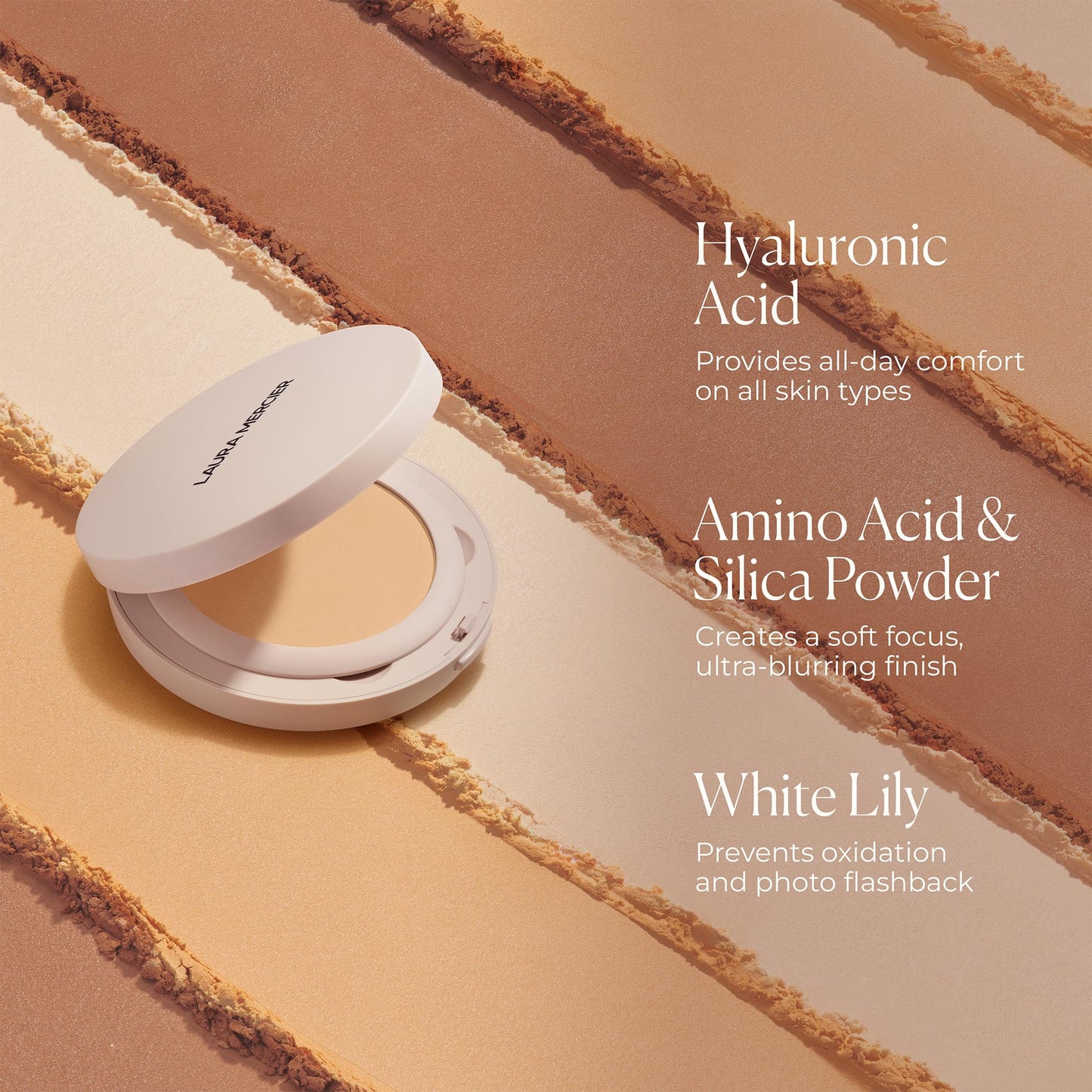 Laura Mercier Ultra-Blur Talc-Free Waterproof Translucent Pressed Setting Powder, 16HR Weightless Wear and Shine Control, Hyaluronic Acid Infused