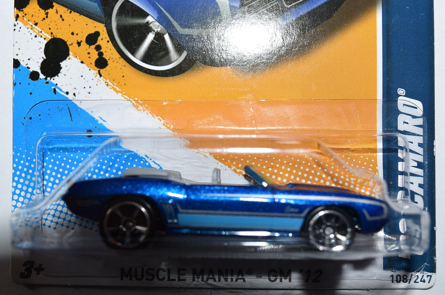 Hot Wheels 2012 MUSCLE MANIA GM BLUE '69 CAMARO 108/247 CONVERTIBLE