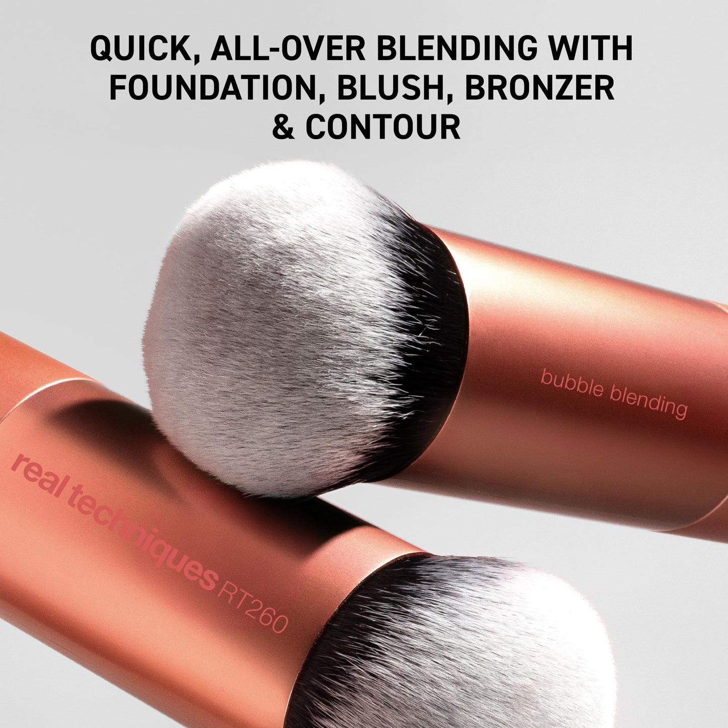 Real Techniques Bubble Blending Makeup Brush, Multipurpose Foundation Brush For Liquid, Cream, & Powder Products, Unique Round Brush Head, Synthetic Beauty and Personal Care Real Techniques