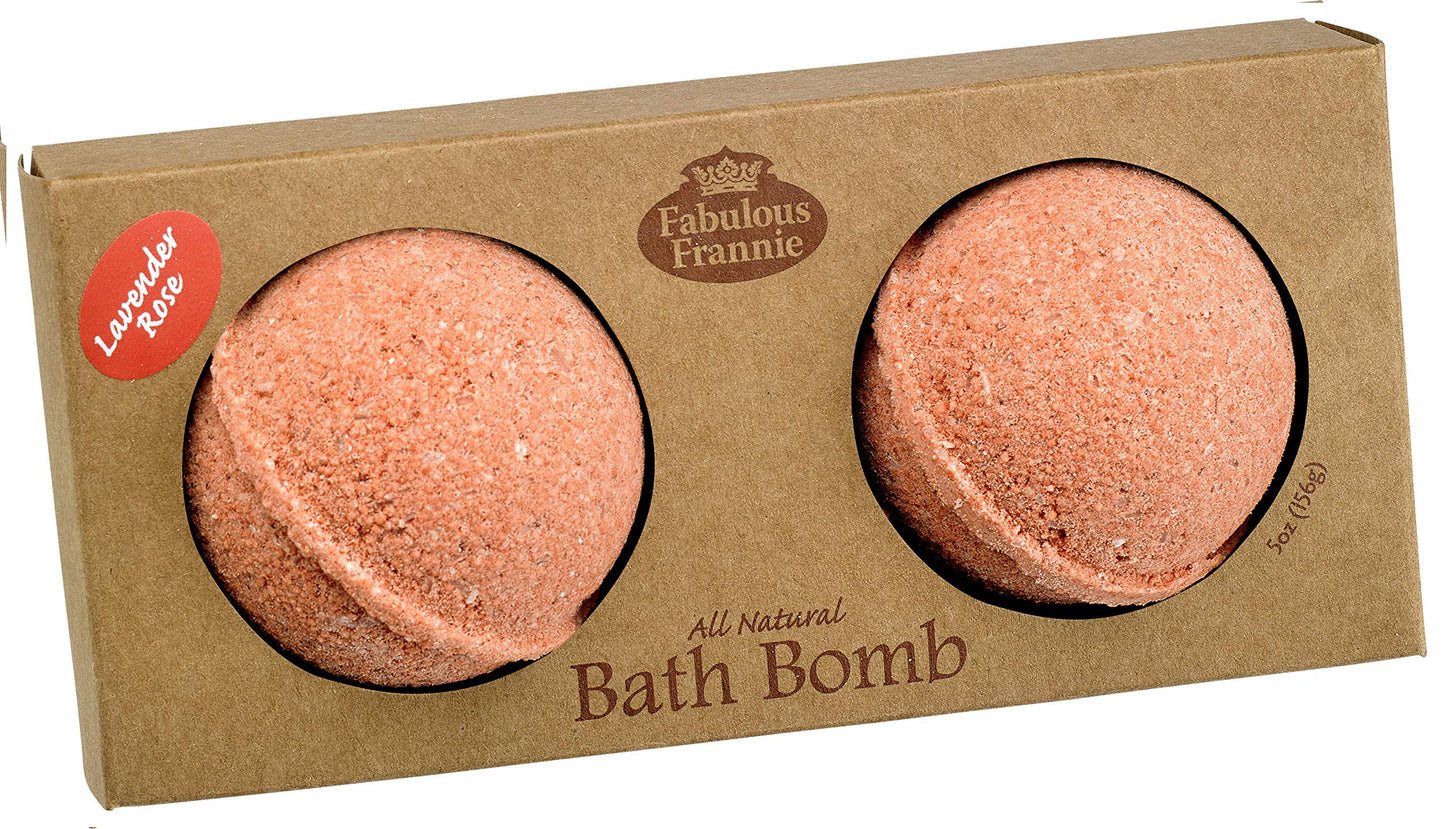 Fabulous Frannie Lavender Rose Natural, Handmade Bath Bomb Set, Pure Essential Oil, Coconut Oil, Witch Hazel, Ultra Plush Spa Fizzies to Moisturize…