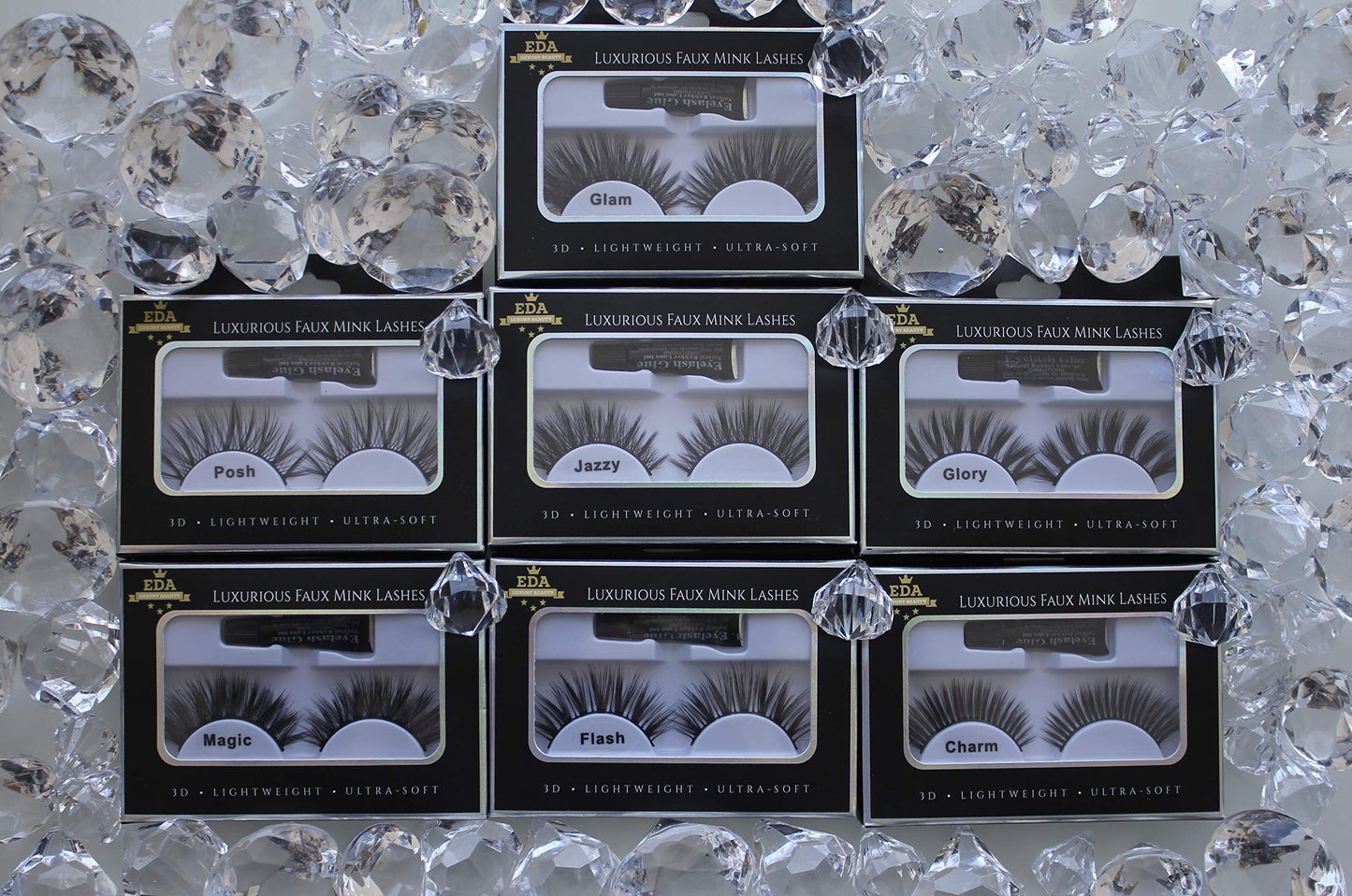 EDA LUXURY BEAUTY JAZZY 3D Faux Mink False Lashes | Full Dramatic Volume | Extra Long Length | Eyelash Extensions | Intense Layered Spiky Cat Eye