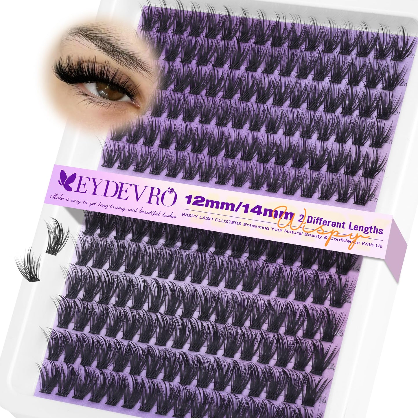 EYDEVRO Wispy Lash Clusters Natural Eyelash Clusters 12-14mm Short Lashes Beauty and Personal Care EYDEVRO Default Title