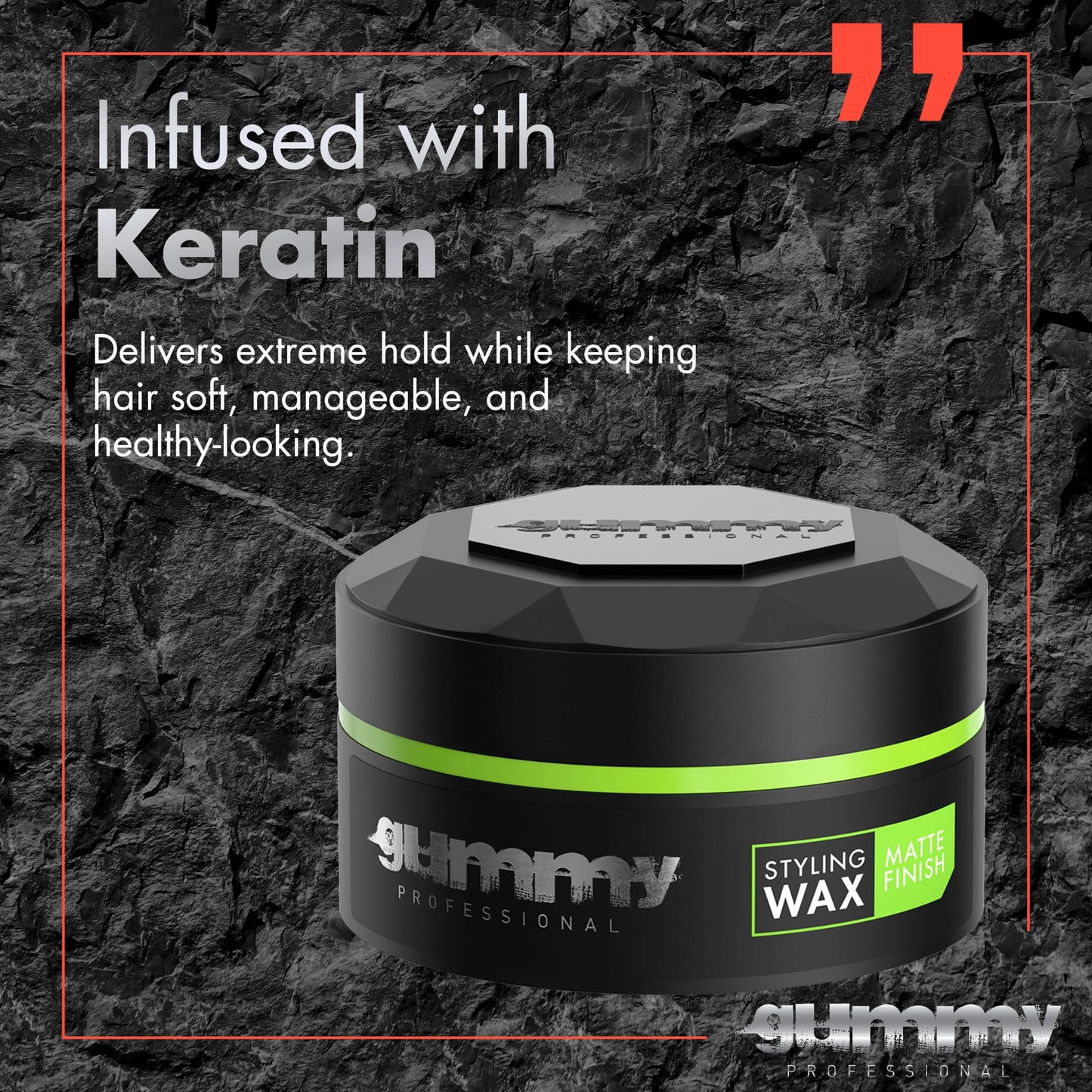 Gummy Professional Hair Wax for Men & Women - Strong Hold Matte Finish Styling - Flexible Hair Product for Long-Lasting Hold, Grooming,