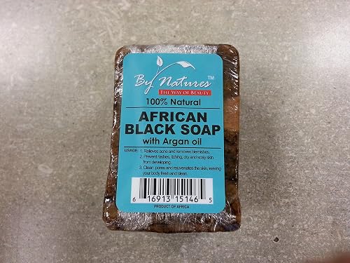 By Natures] AFRICAN BLACK SOAP BAR W/ARGAN OIL 7OZ 100% NATURAL