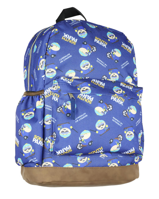South Park Backpack Cop Cartman Respect My Authority School Bookbag For Daily Use