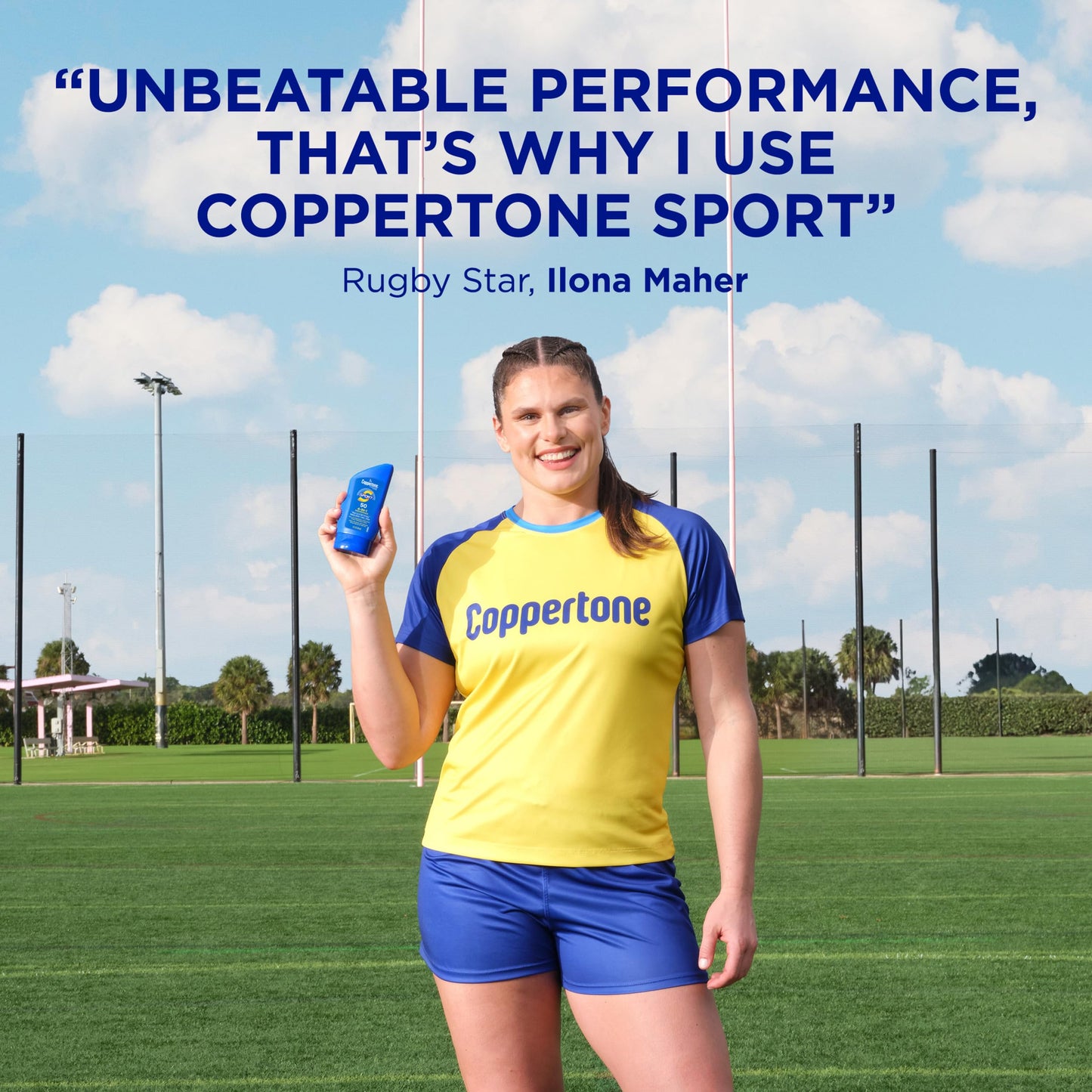 Coppertone Sport Sunscreen Lotion SPF 50, Sweat, Heat and Water Resistant Sunblock, Lightweight, Oxybenzone Free, Travel Size Sunscreen Bulk Pack, 3