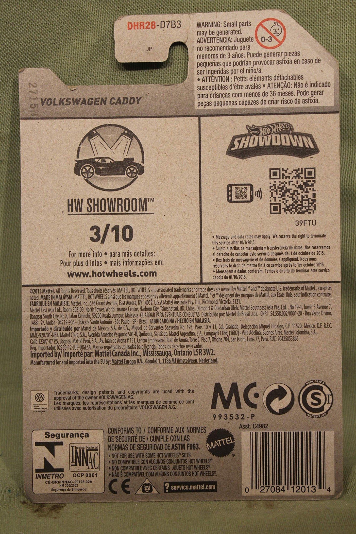 Hot Wheels, 2016 HW Showroom, Volkswagen Caddy [Maroon] Die-Cast Vehicle #113/250