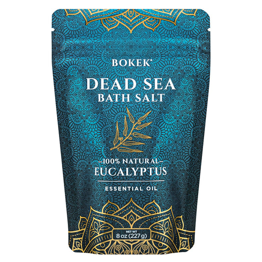 Bokek Organic Eucalyptus Bath Salt, Dead Sea Salt Scented with Certified Organic Essential Oil, 8 Ounce Resealable Pouch Beauty and Personal Care Bokek