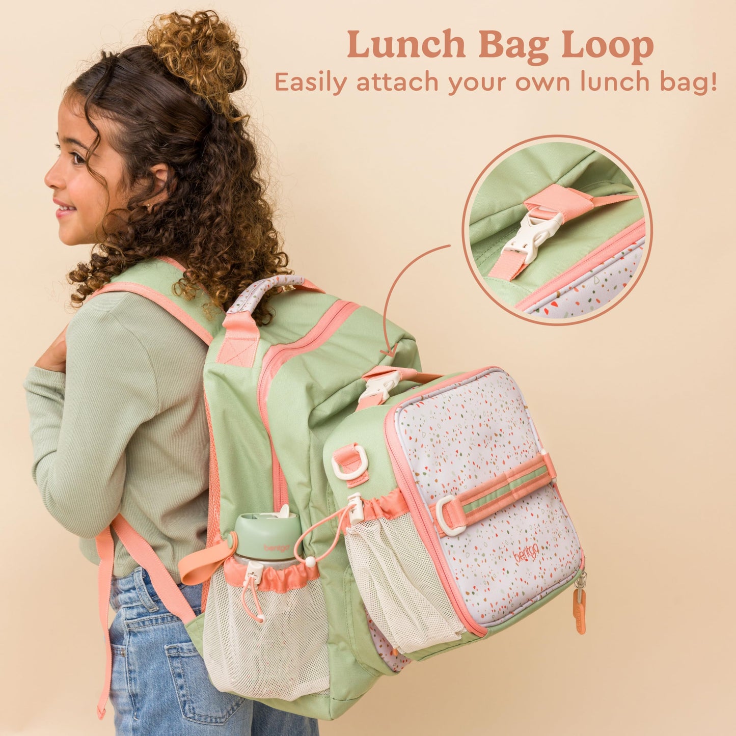 Bentgo Kids Backpack (Whimsy & Wonder Collection) - Lightweight 14’’ for School, Travel & Daycare - Ideal for Kids 4+, Durable & Water-Resistant, Roomy Interior, Loop for Lunch Bag (Geo Speckle)