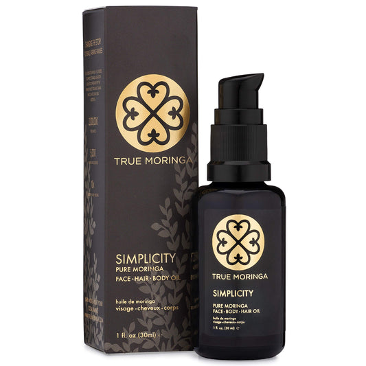 True Moringa Oil 100% Pure, Cold-Pressed Moringa Oil for Face, Hair & Skin?Anti Aging. Brightening Moisturizer, Unscented 30 ml ?