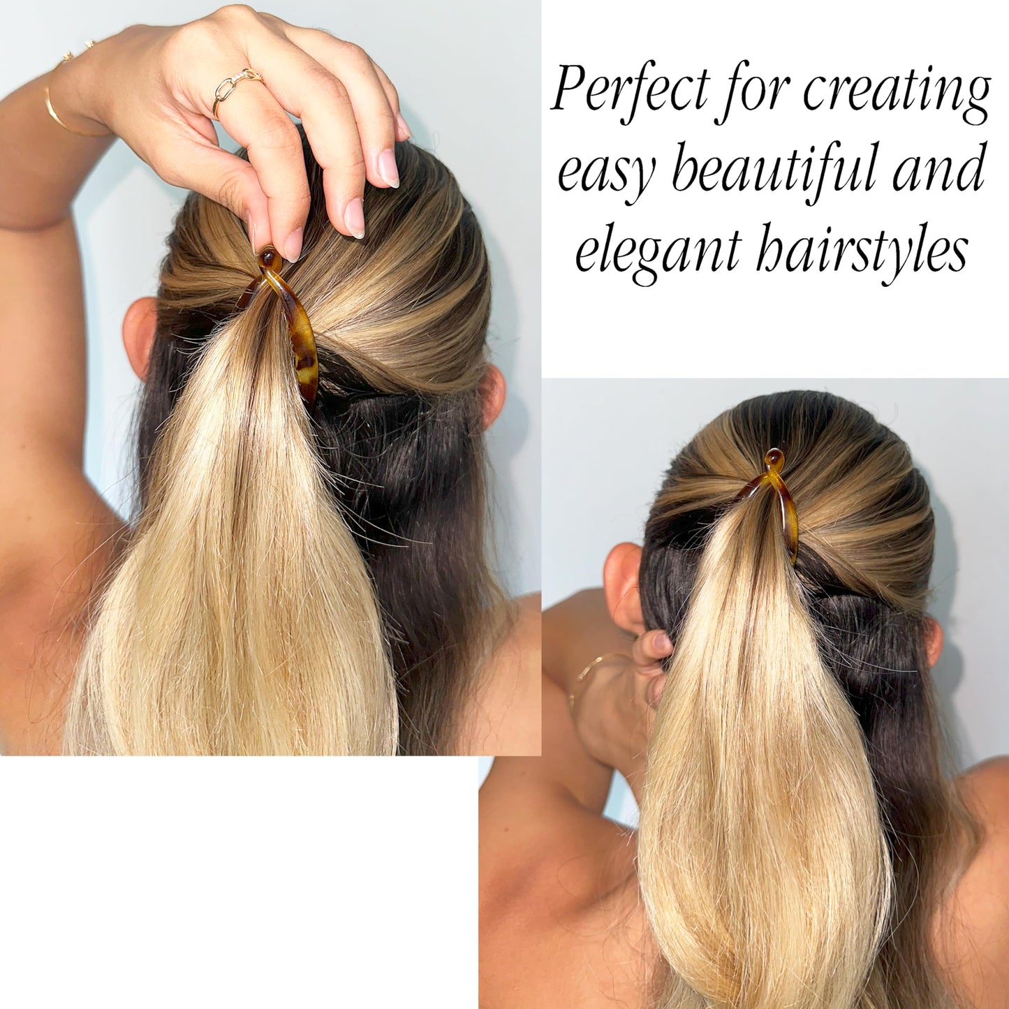 Camila Paris CP2192 French Extra Small Banana Clip Hair Comb for Fine Hair, Classic Banana Clips Hair for Thin Hair Ponytail Holder Interlocking