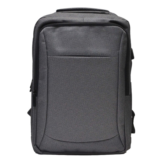 Nupouch Gray 17" x 12" x 5.5" Classic Minimalist USB Charging Port Water Repellent Travel Backpack for Women and Men