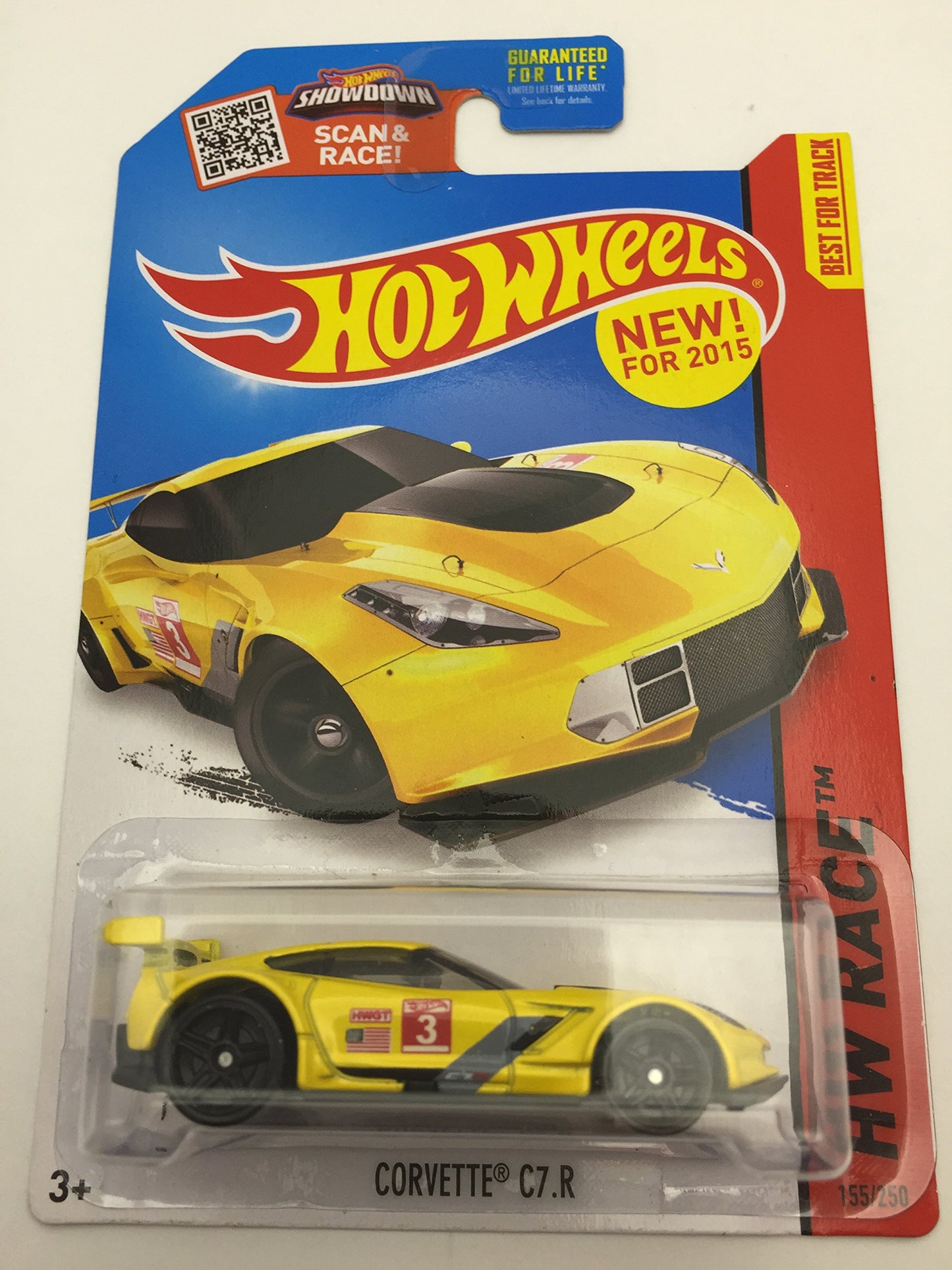 Hot Wheels, 2015 HW Race, Corvette C7.R [Yellow] 155/250