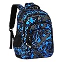 MYGOO Boys Vibrant School Backpack | Archibald Collection | 17" Tall 24L | Camo Blue