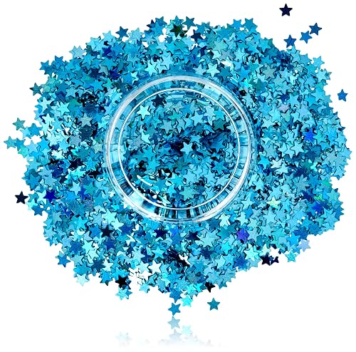 Stargazer Blue Face and Body Glitter Stars Rave Festival