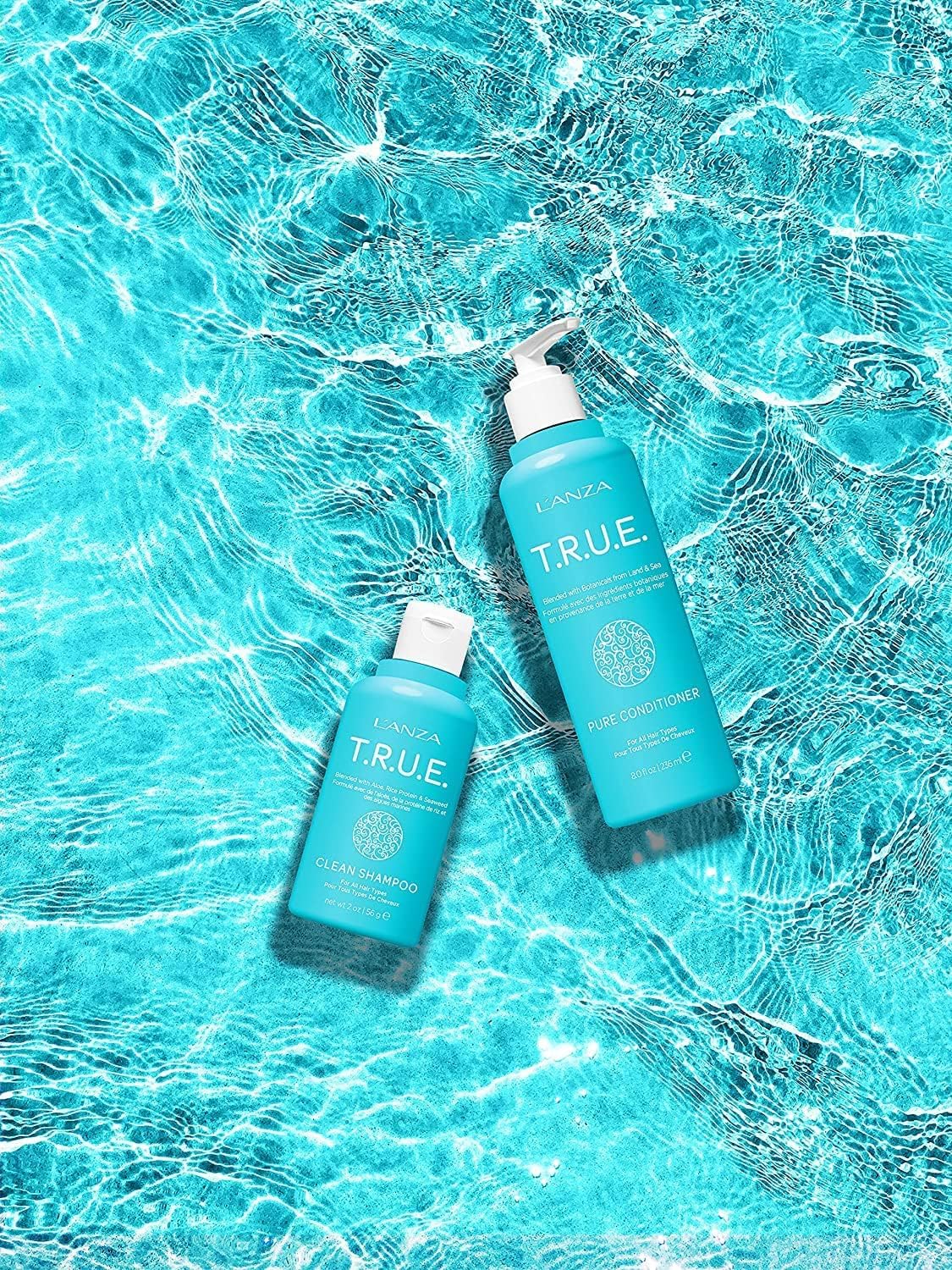 L'ANZA T.R.U.E. Duo Hair Kit, Clean Shampoo & Pure Conditioner, Anti Frizz, Fragrance & Paraben Free, Vegan & Cruelty Free Shampoo and Conditioner