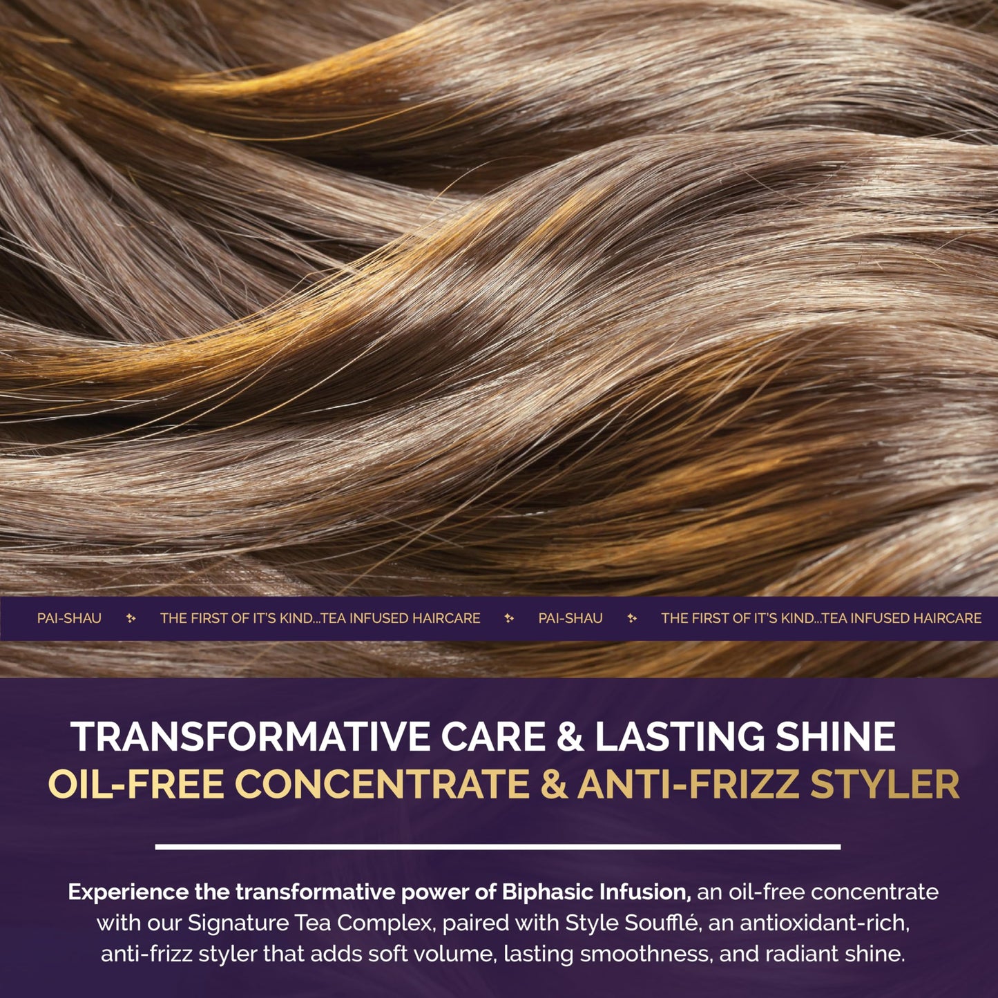 Pai-Shau - Biphasic Infusion & Style Soufflé Set, Oil-Free Hair Serum and Medium Hold Styling Cream, Shine, Heat Protection & Frizz Control for All