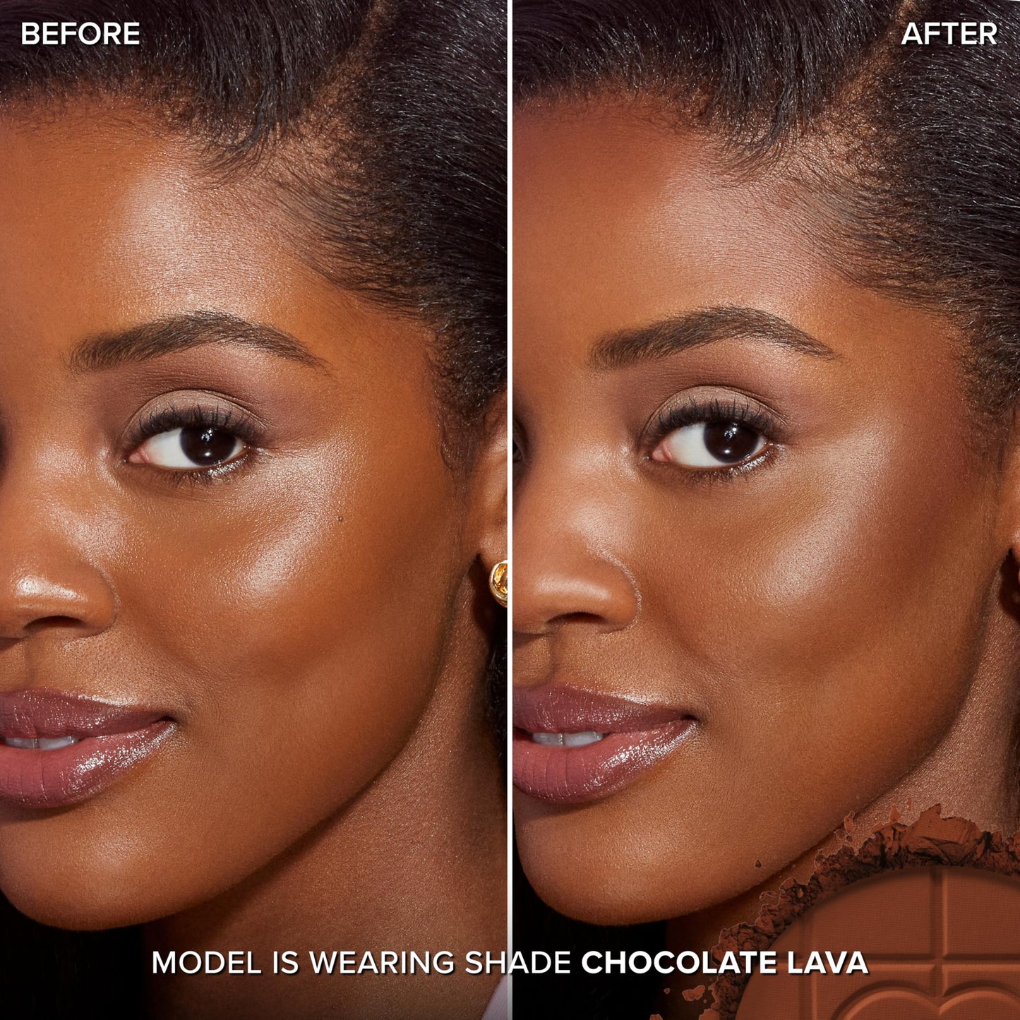 Too Faced Chocolate Soleil Matte Blurring Bronzer | Matte Bronzer Powder that Mimics Natural Skin for Blurred Sun-Kissed Effect, Chocolate Lava, 0.28