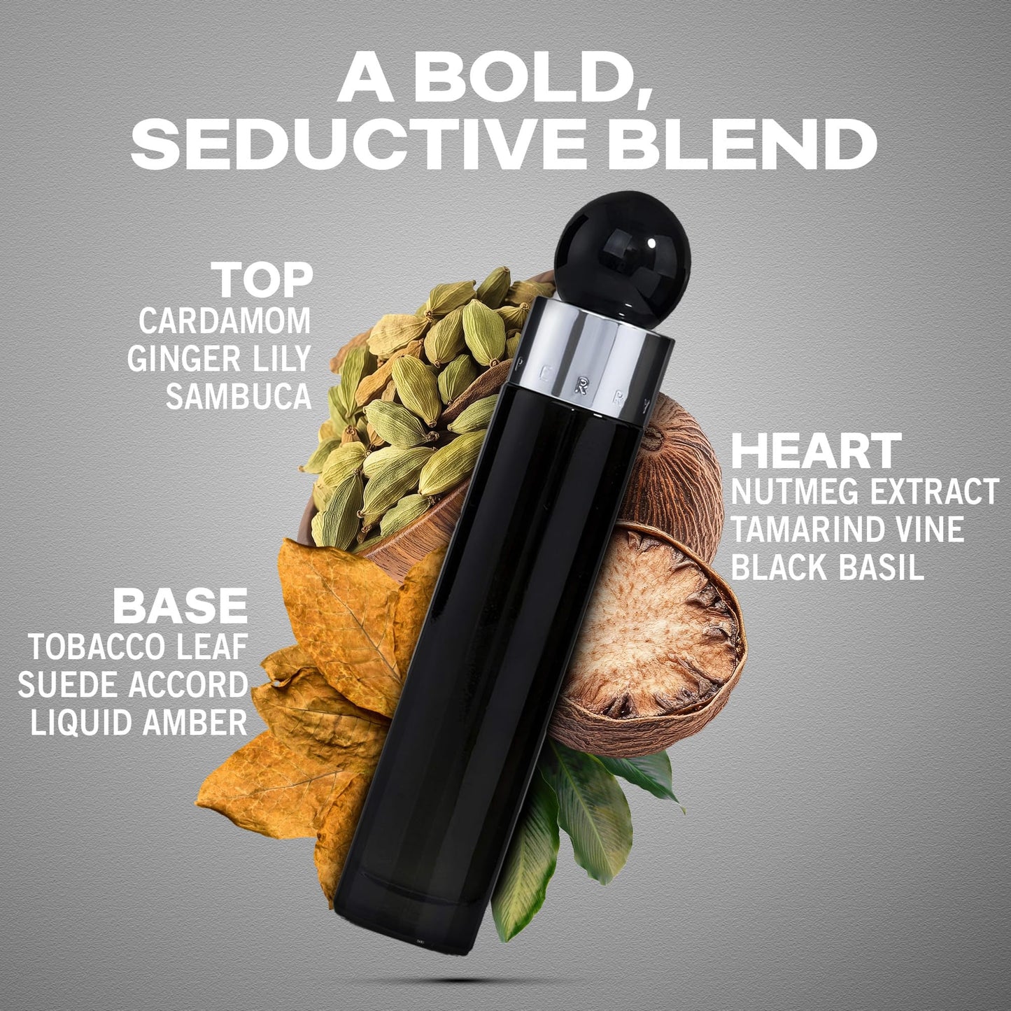 Perry Ellis 360° Black Eau De Toilette Spray for Men - Mens Cologne, Long Lasting Perfume, EDT, Fragrance with Notes of Ginger, Cardamom & Tobacco