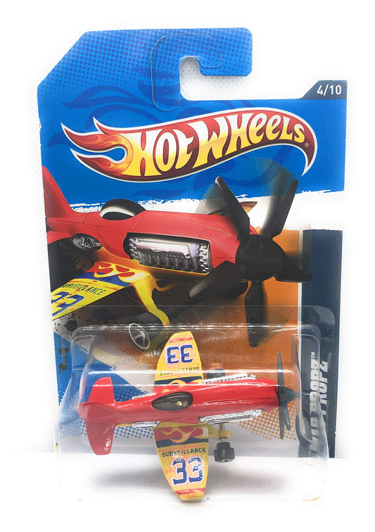 Hot Wheels 2012 HW City Works Mad Propz (Airplane) 134/247, Red and Yellow