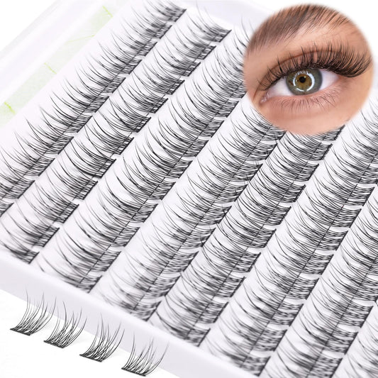Lash Clusters DIY Lash Extensions Natural Cluster Lashes Eyelash Extensions Wispy Individual Lashes Short 9-11MM Eyelash Clusters Self Application