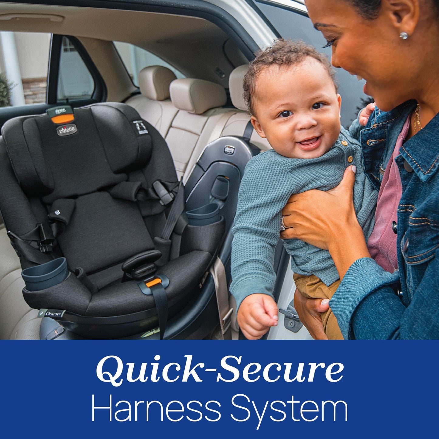 Chicco Fit360 ClearTex Rotating Convertible Car Seat with 360 Degree Rotation for Rear-Facing and Forward-Facing Usage, LeverLock Self-Tensioning…