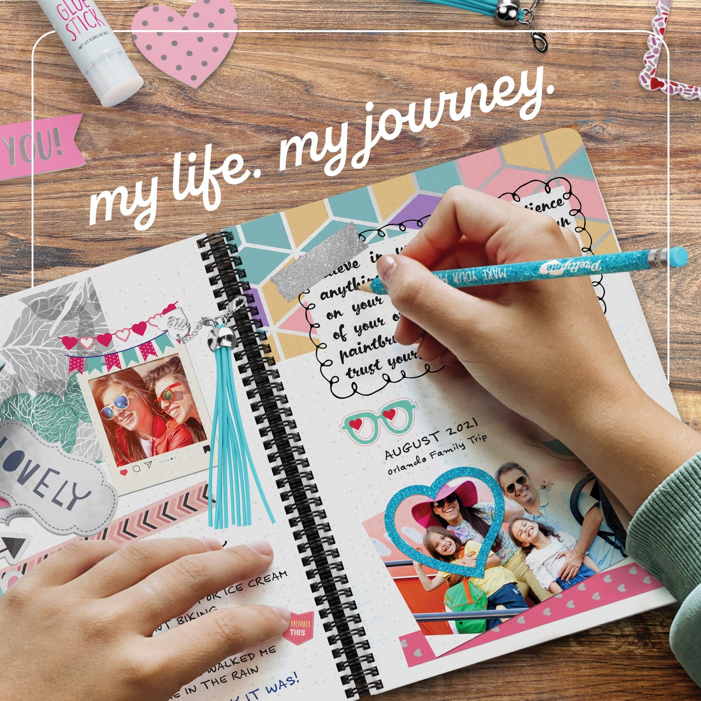 Pretty Me DIY Journal Kit for Girls – Scrapbook & Diary Art Set, Fun Crafts Gift for Tweens Ages 8–14, Birthday or Holiday Present