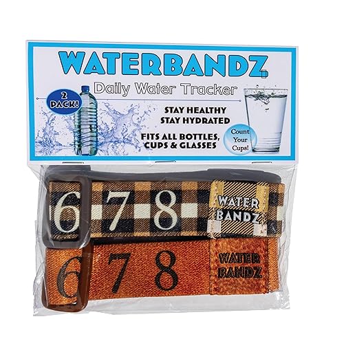 WaterBandz - Stay Hydrated: Elastic Fabric Bands Make your Daily Water Intake Simple and Fun! Universal size for Water Bottles, Cups, and Glasses