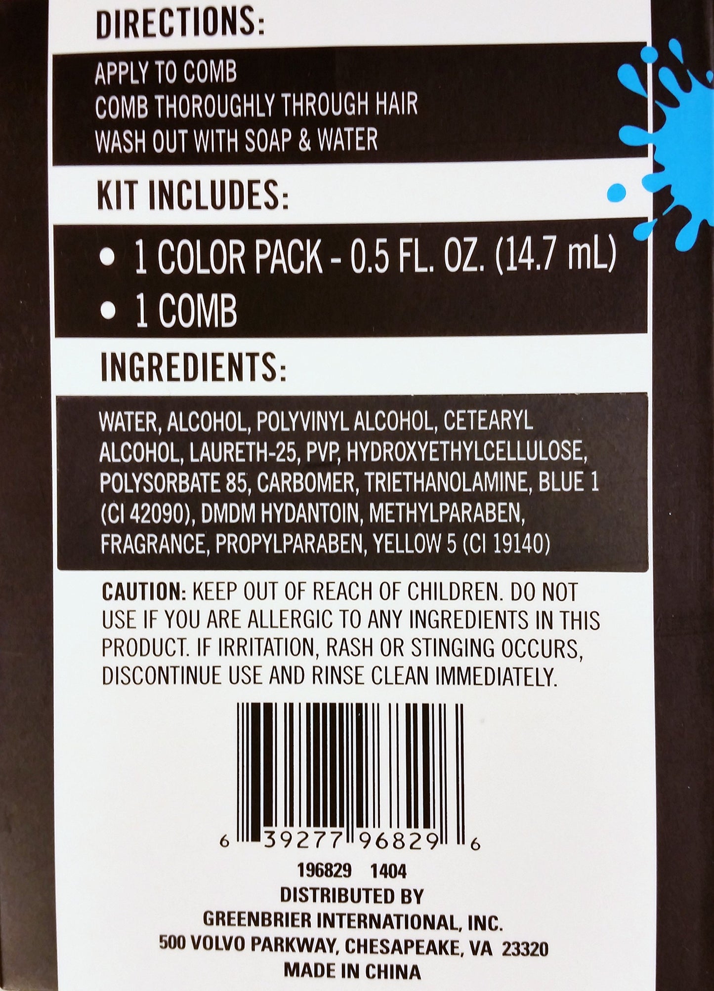 Temporary Hair Color Dye, Hot Pink, Cherry Red, Electric Blue Single Use, Colors May Vary