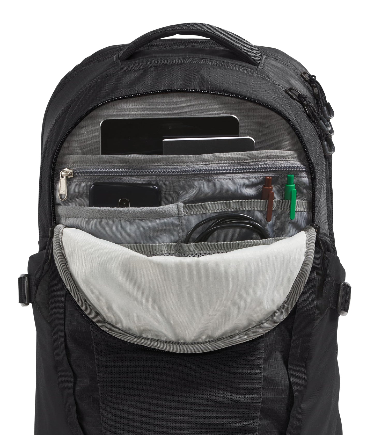 The North Face Recon Everyday Laptop Backpack - Daypack, Water Repellent, 16" Laptop Sleeve, 2 Water Bottle Pockets, TNF Black/TNF Black-NPF, One Size