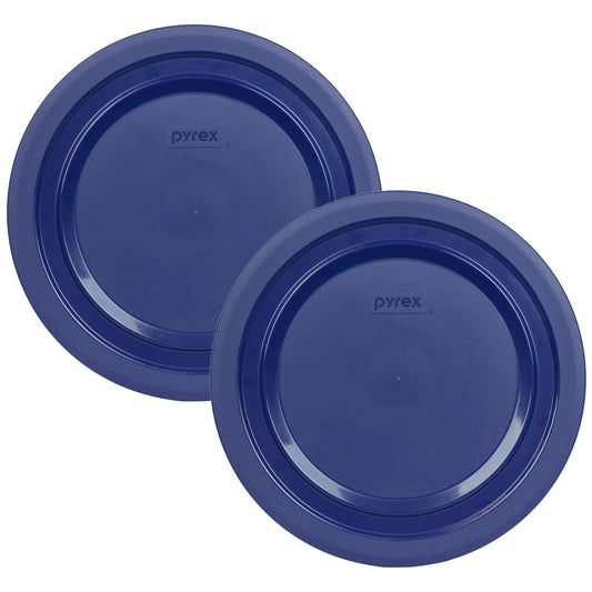 Pyrex 7404-PC 4.5-Quart Blue Food Storage Replacement Lid (2-Pack) - Made in USA
