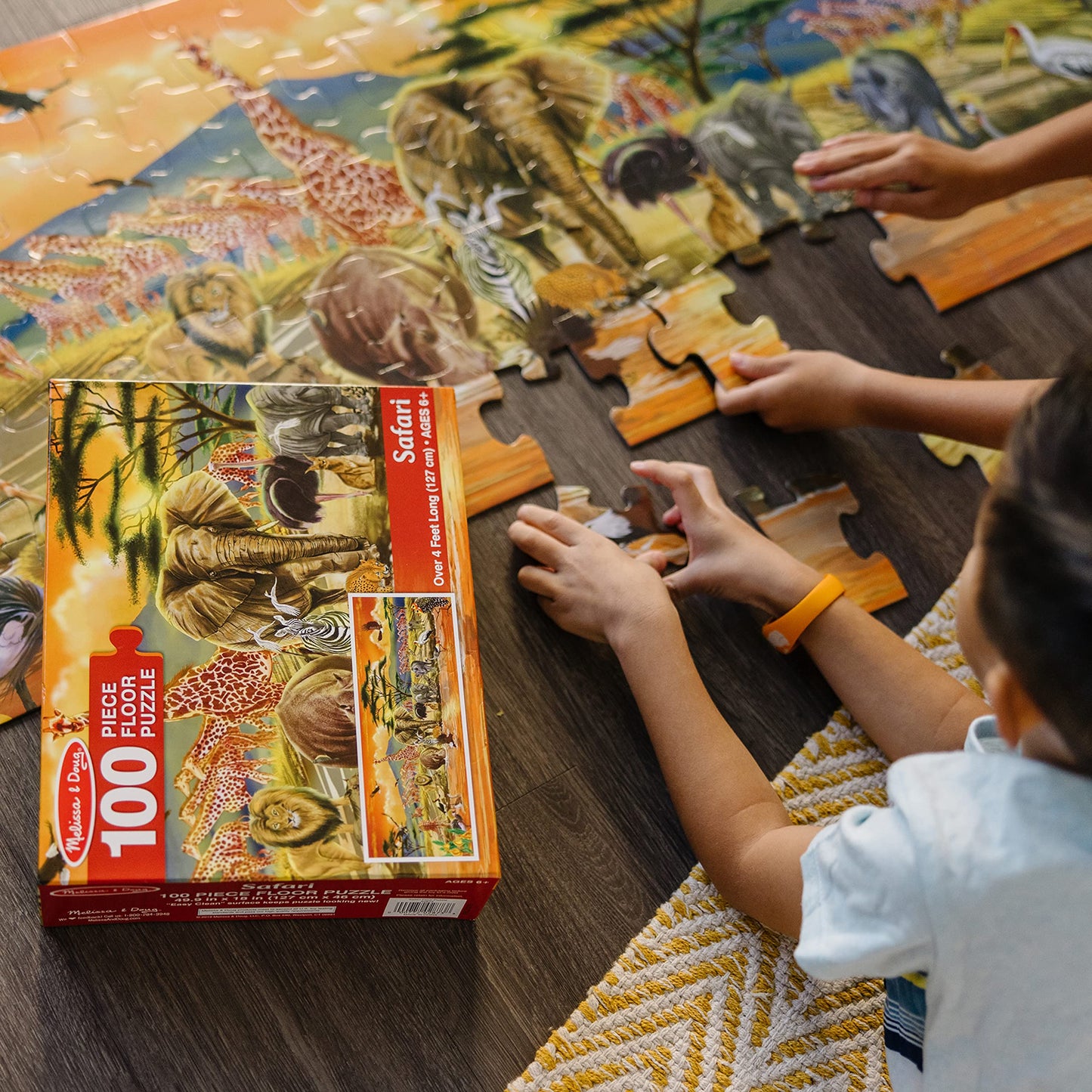 Melissa & Doug African Plains Safari Jumbo Jigsaw Floor Puzzle (100 pcs, Over 4 feet Long)