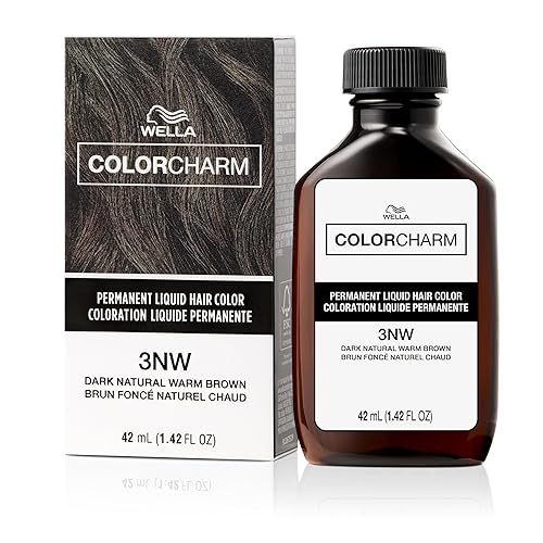 COLORCHARM Permanent Liquid Hair Color | 3NW Dark Natural Warm Brown | Up to 100% Gray Coverage | 1.42 Fl Oz