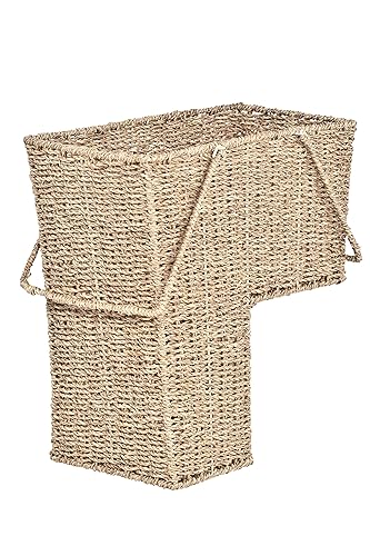 Trademark Innovations 15" Wicker Storage Stair Basket With Handles (Natural)