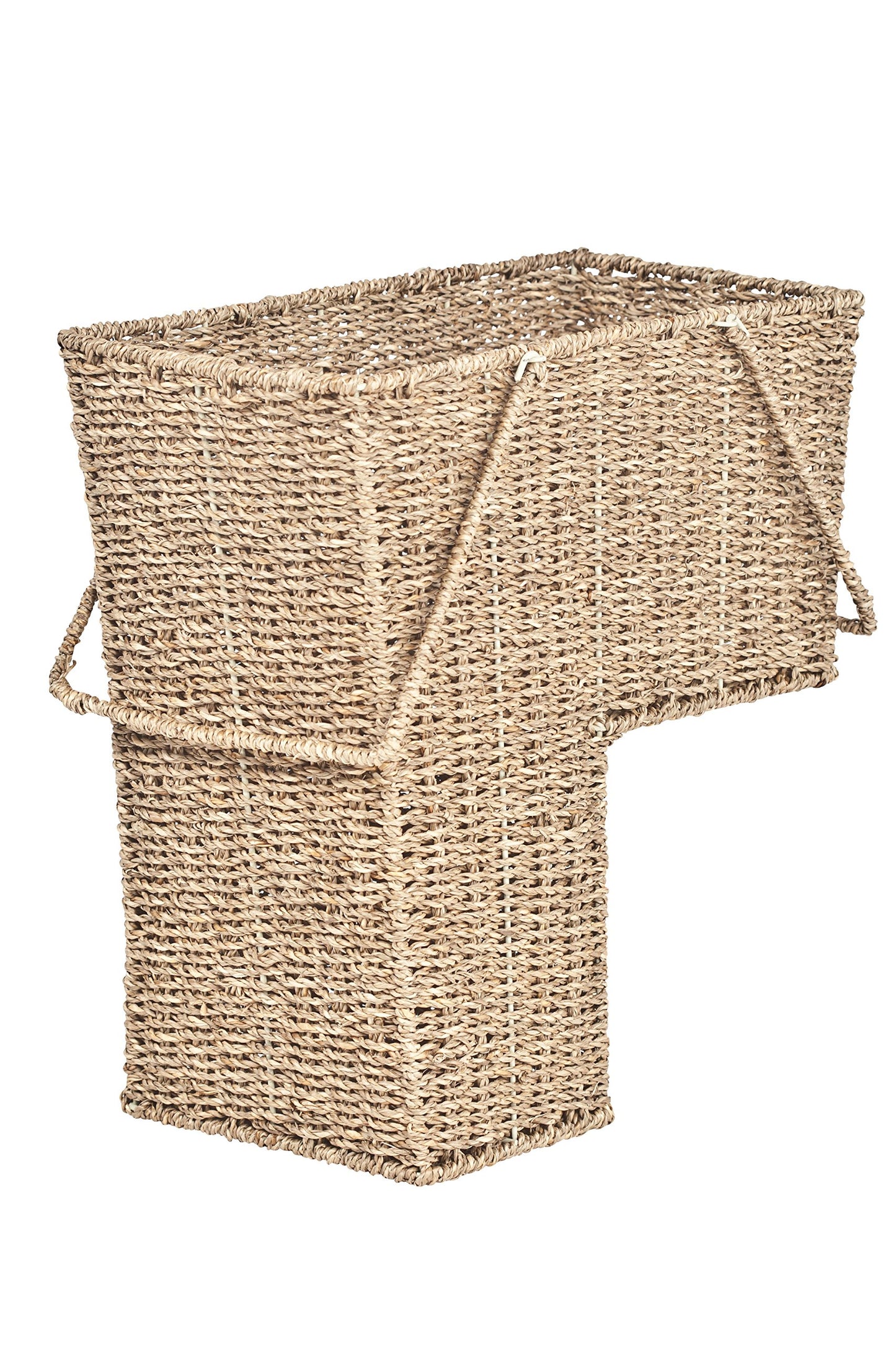 Trademark Innovations 15" Wicker Storage Stair Basket With Handles (Natural)