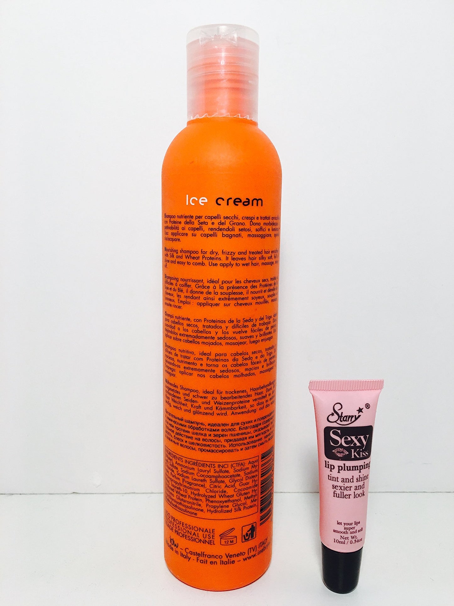 Inebrya Ice Cream Dry-t Shampoo Fior Di Late 11.83 Oz and Dry-t Conditioner Latte 11.83 OzFree Starry Lip Plumping Gloss 10Ml