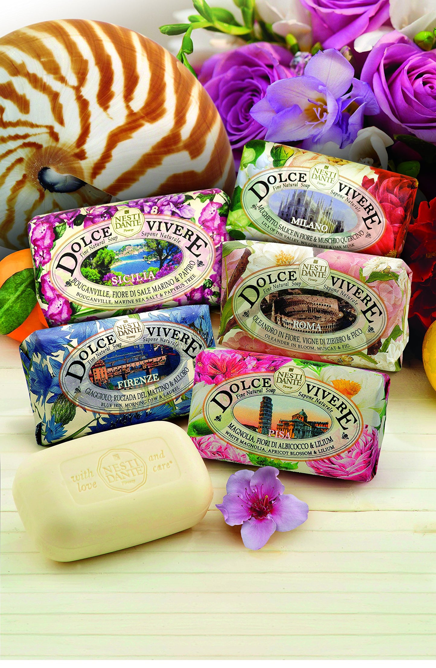 Dolce Vivere Sicilia Bougainville, Marine Sea Salt & Papyrus Tree Fine Natural Soap Bar