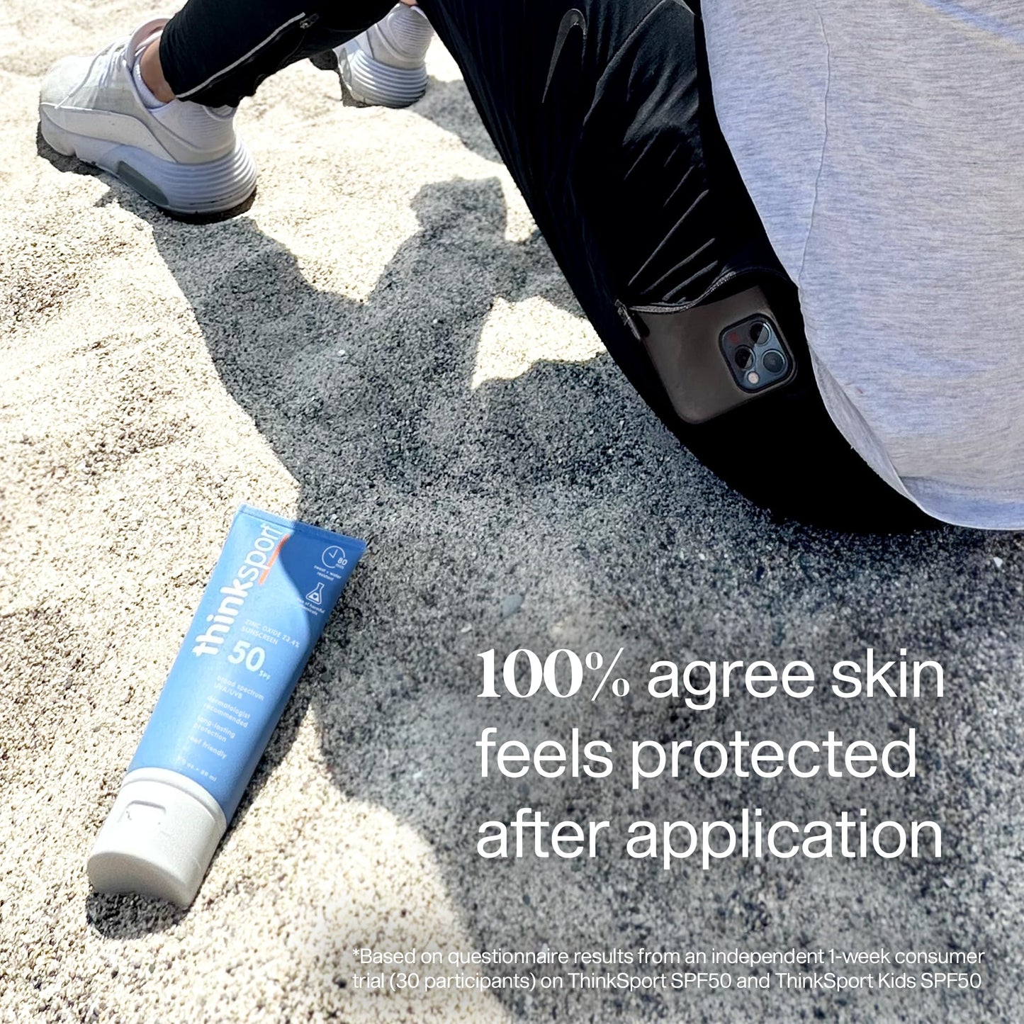 Thinksport SPF 50+ Mineral Sunscreen with Zinc Oxide, 3 Fl Oz - Safe, Natural Sunscreen Lotion for Sports & Active Use, Water Resistant Reef Safe
