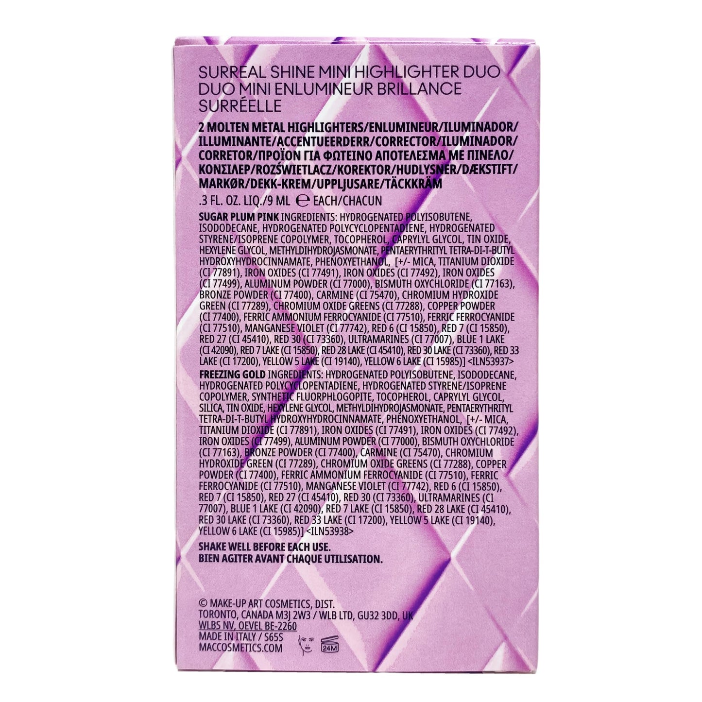 M·A·C Cosmetics Holiday Exclusive Surreal Shine Mini Highlighter Duo - Sugar Plum Pink and Freezing Gold