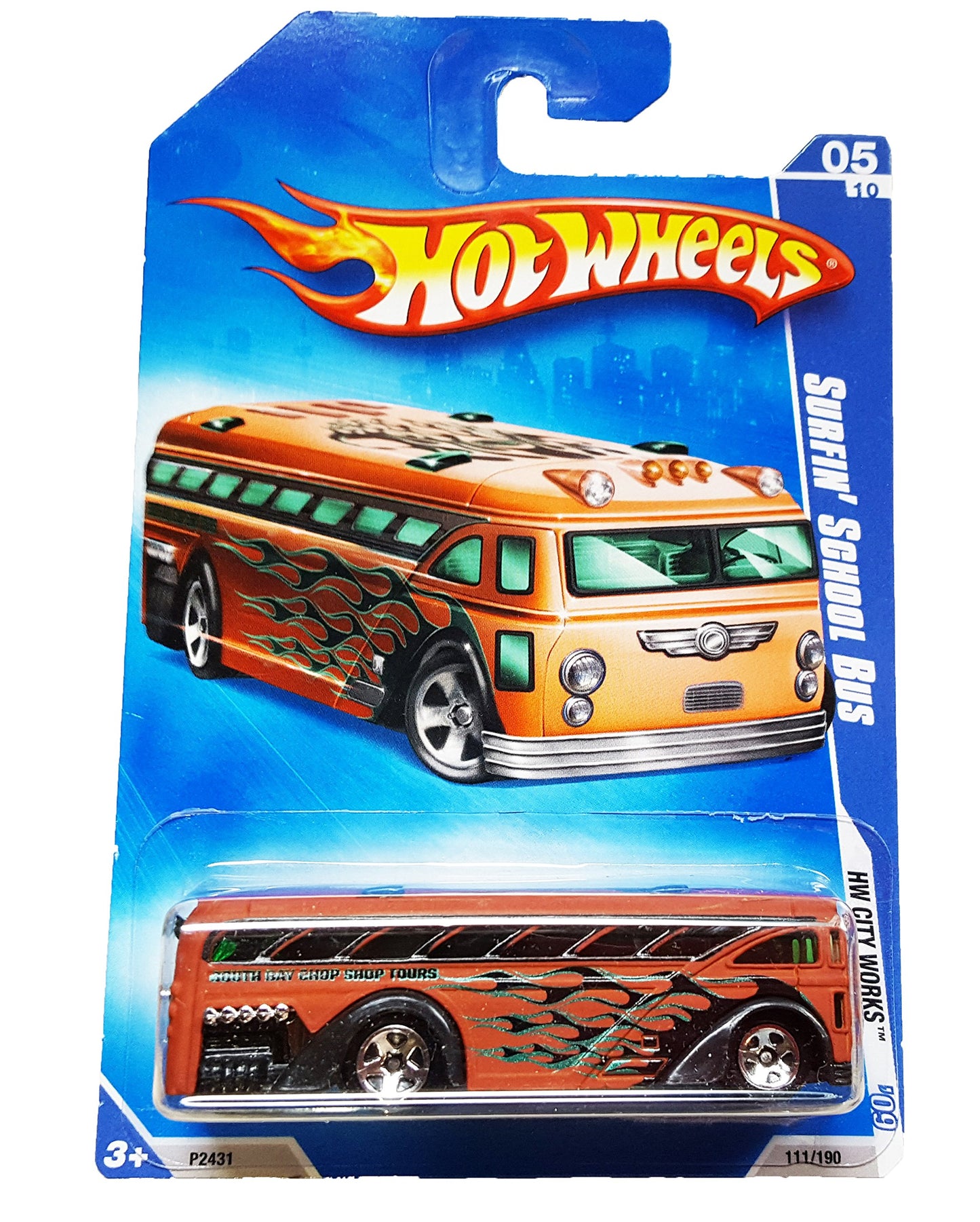 Hot Wheels 2009-111 Brown HW City Works '09 Surfin' School Bus 1:64 Scale