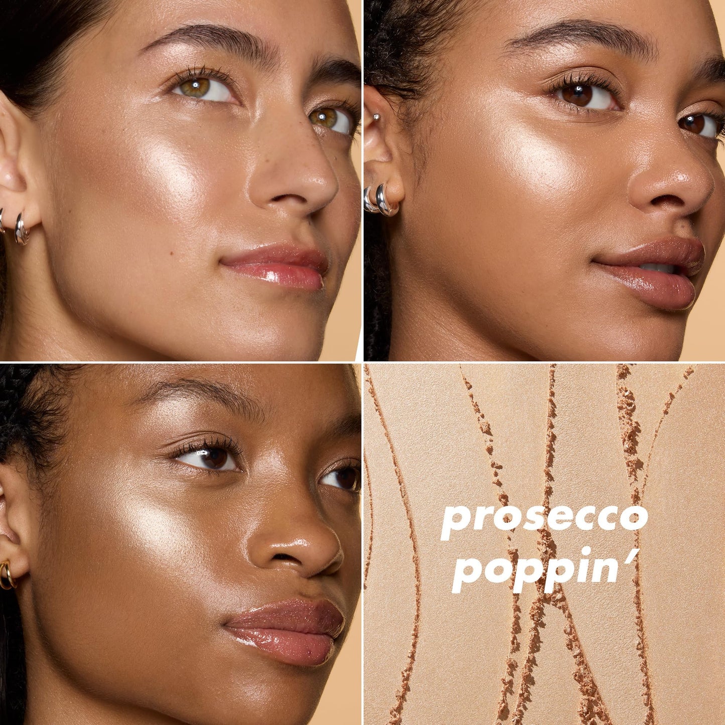 e.l.f. Halo Glow Silky Powder Highlighter, Long-Lasting Luminous Finish, Cake-Resistant With Micro-Shimmer, Vegan & Cruelty-Free, Prosecco Poppin'