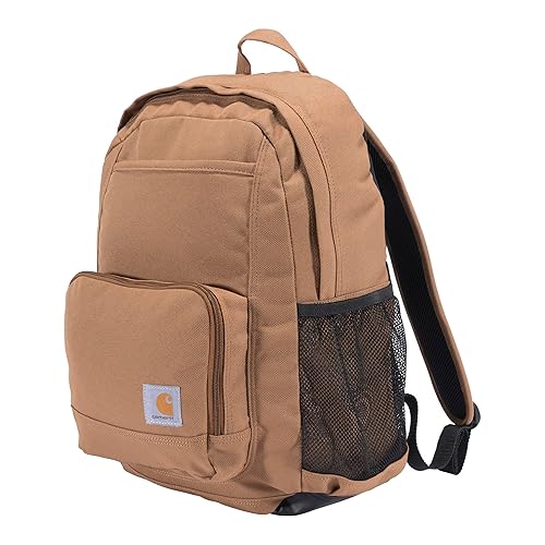 Carhartt 23L Single-Compartment Backpack, Durable Pack with Laptop Sleeve and Duravax Abrasion Resistant Base, Carhartt Brown
