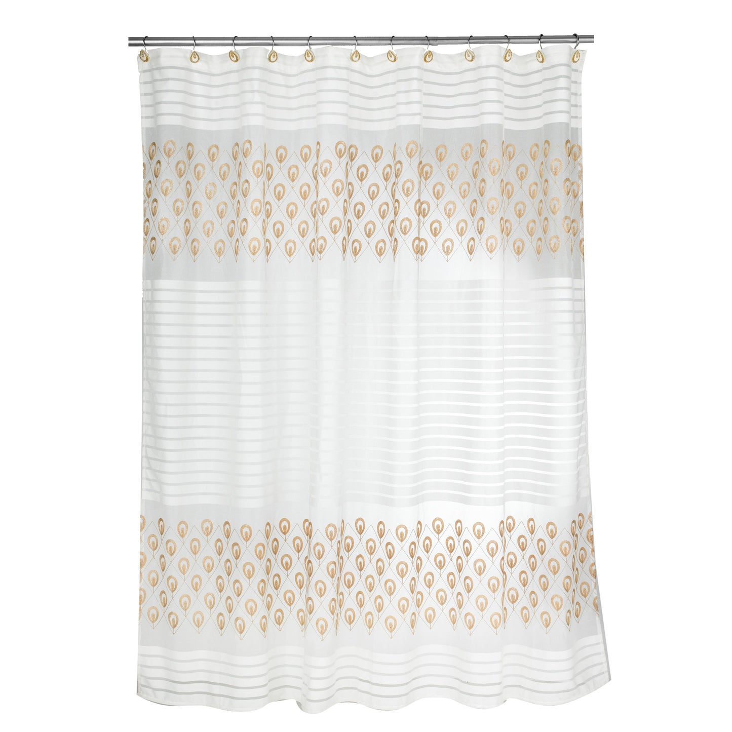 Popular Bath Shower Curtain, Seraphina Collection, 70" x 72", Ivory