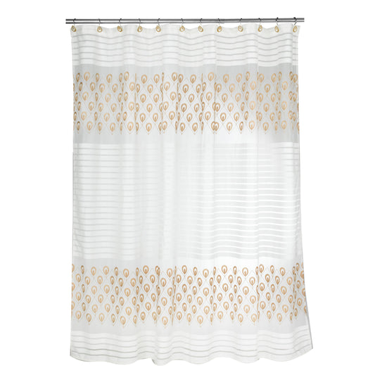 Popular Bath Shower Curtain, Seraphina Collection, 70" x 72", Ivory