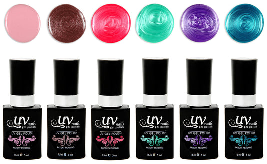 UV-NAILS Gel nail polish cure with UV or LED nail lamp gel polish for nails Set of 6 (PARIS) Beauty & Personal Care UV-NAILS