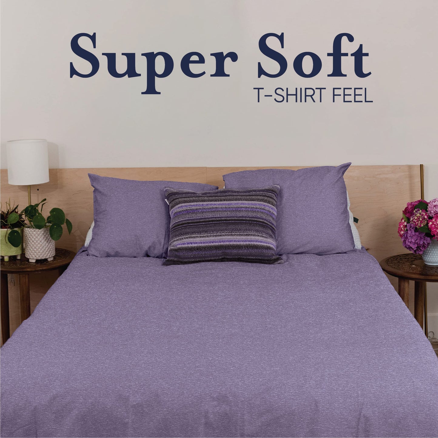 Ella Jayne Purple 4pc Jersey Knit Sheets Set (Twin Size, Deep Pockets)