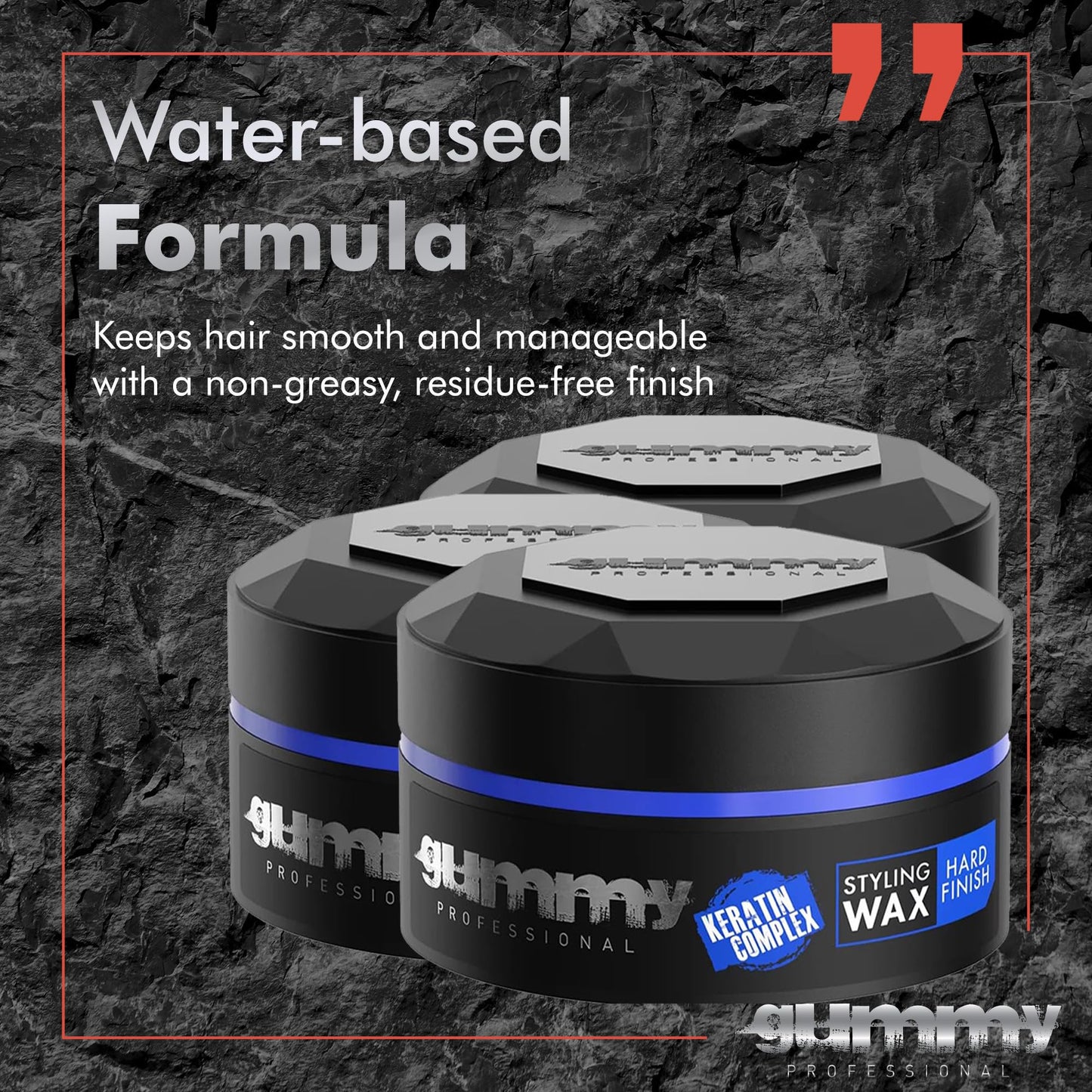 Gummy Professional Hard Finish Hair Wax - Maximum Hold Styling Wax - Transparent Water-Based Non-Greasy Formula - Leaves No Residue, Washes Out Easily Beauty and Personal Care Gummy
