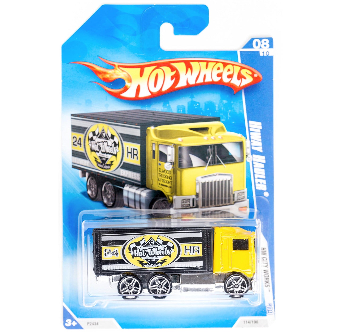 2009 Hot Wheels HW City Works Yellow Hiway Hauler w/ PR5s #114 (8 of 10) 1:64 Scale